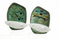 Pair of 60's enamelled wall lamps