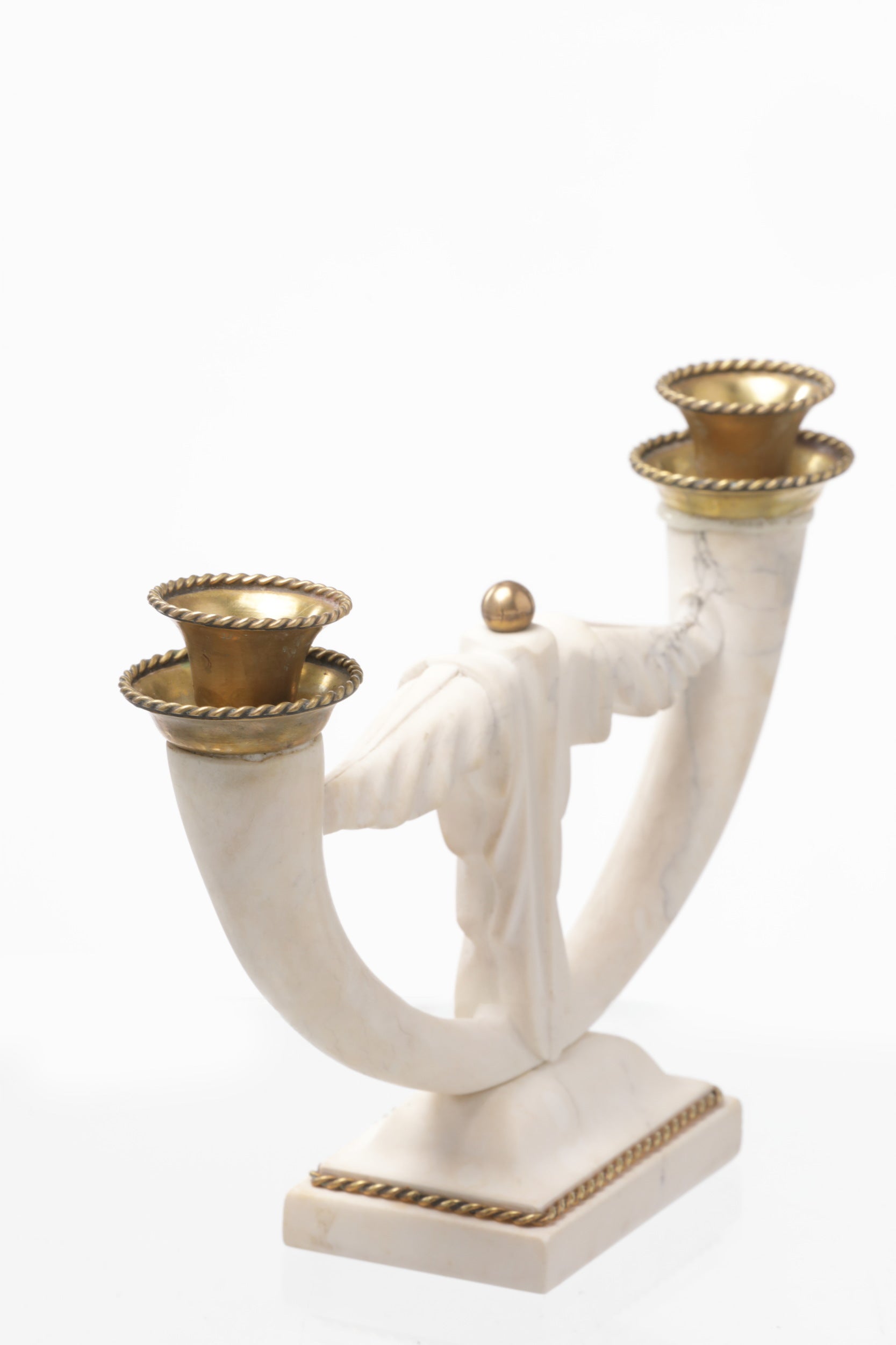 Pair of marbled candelabras from the 1940s