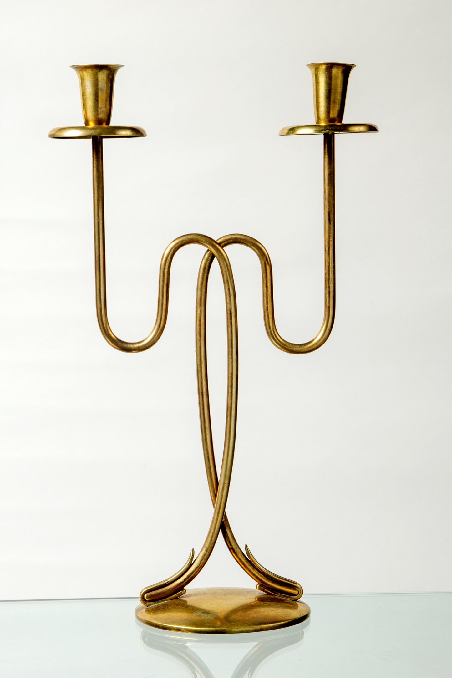 Pair of 50's brass candlesticks