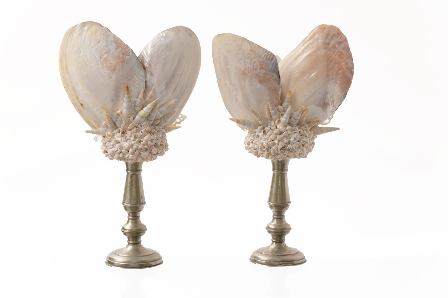 Pair of Madrepora and Silver Platred centerpieces