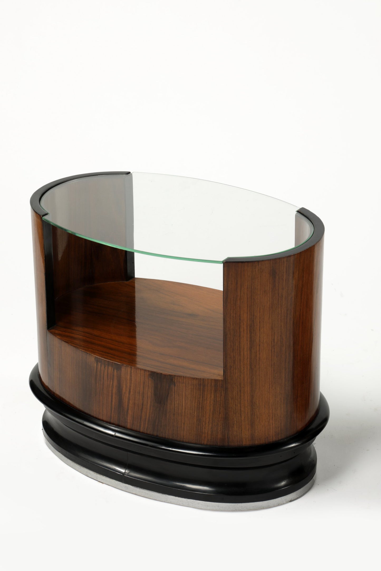 Coppia comodini art deco ovali