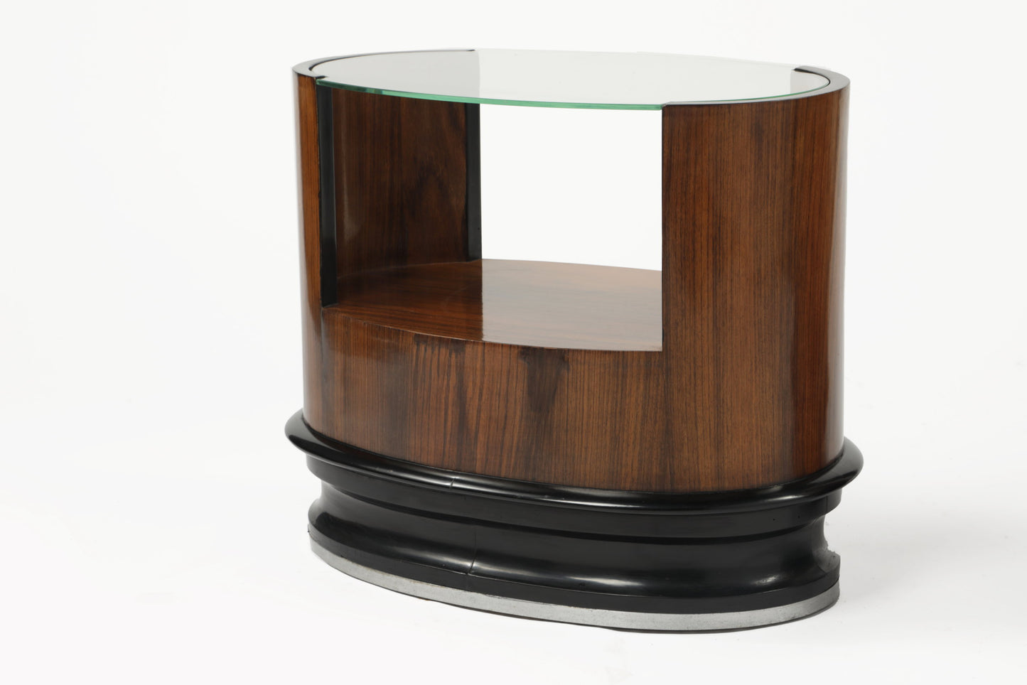 Coppia comodini art deco ovali