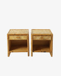Pair of rattan bedside tables from the 70s