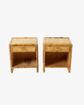 Coppia comodini rattan e bamboo anni 70