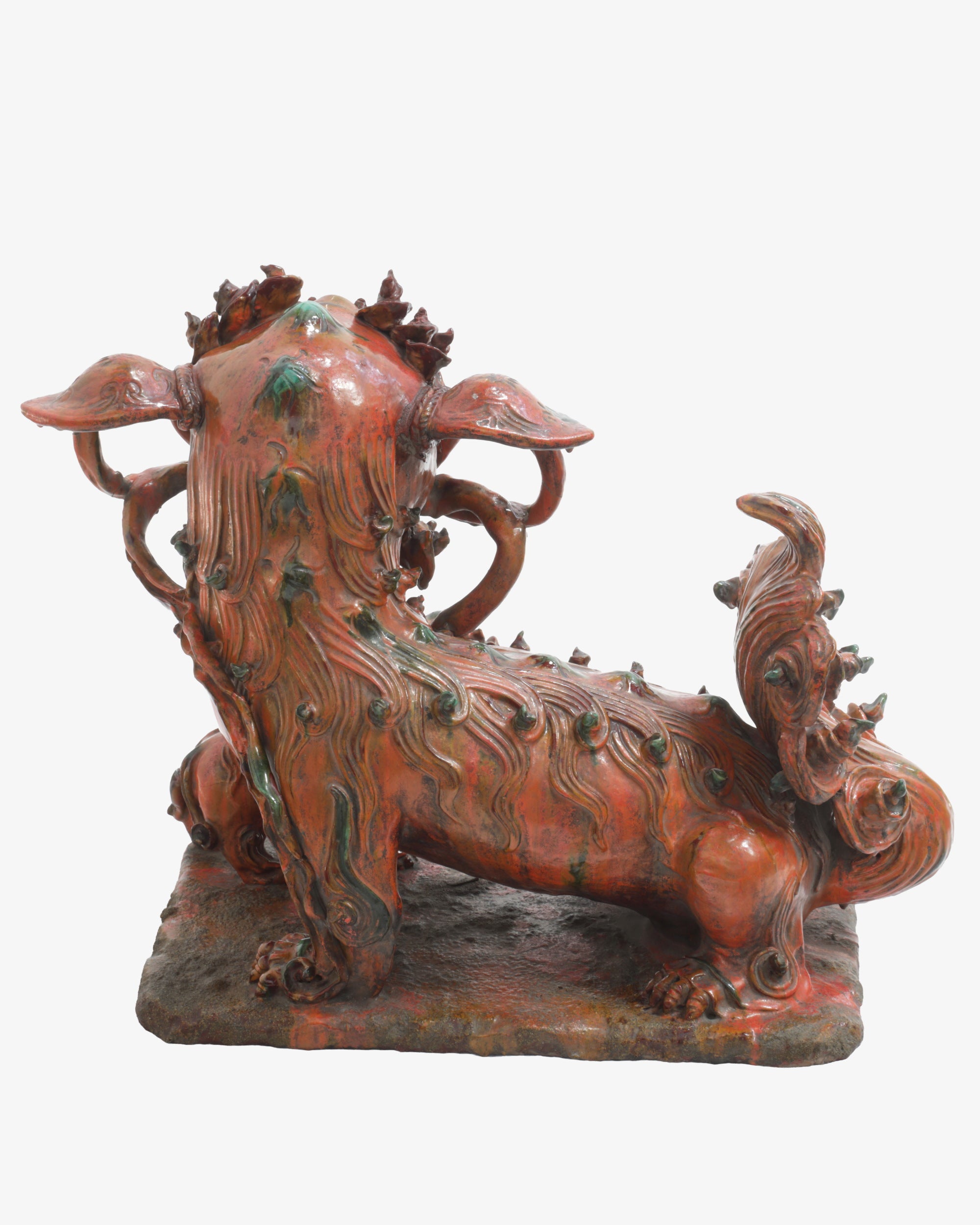 Pair of polychrome porcelain Foo Dogs
