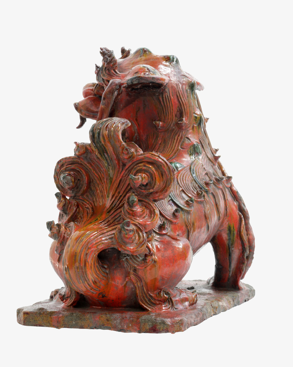 Pair of polychrome porcelain Foo Dogs