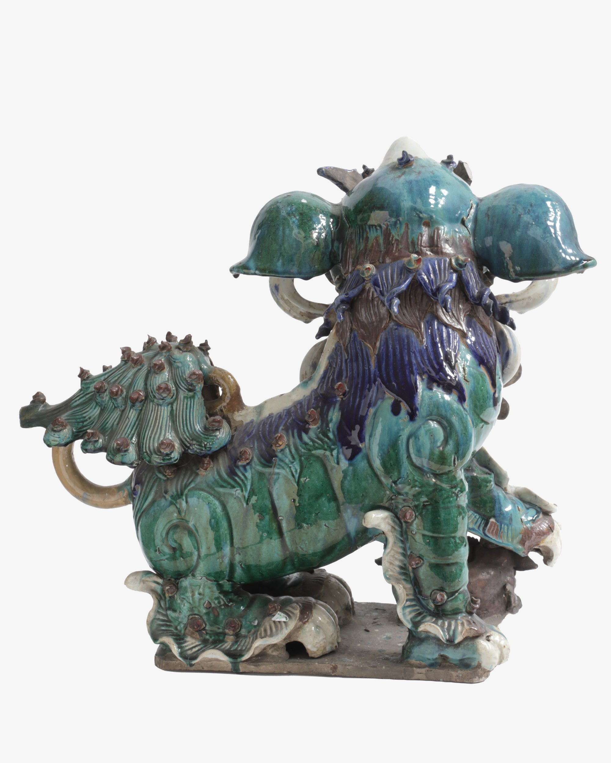 Pair of polychrome porcelain Foo Dogs