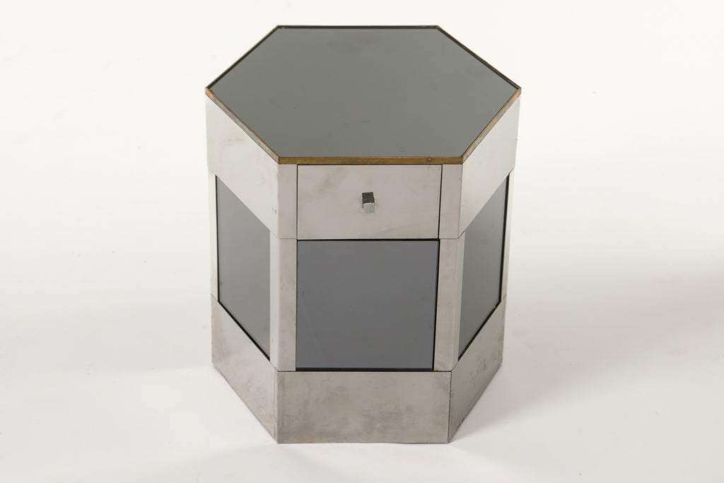 Pair of hexagonal bedside tables attributable to Sandro Petti, 1970s