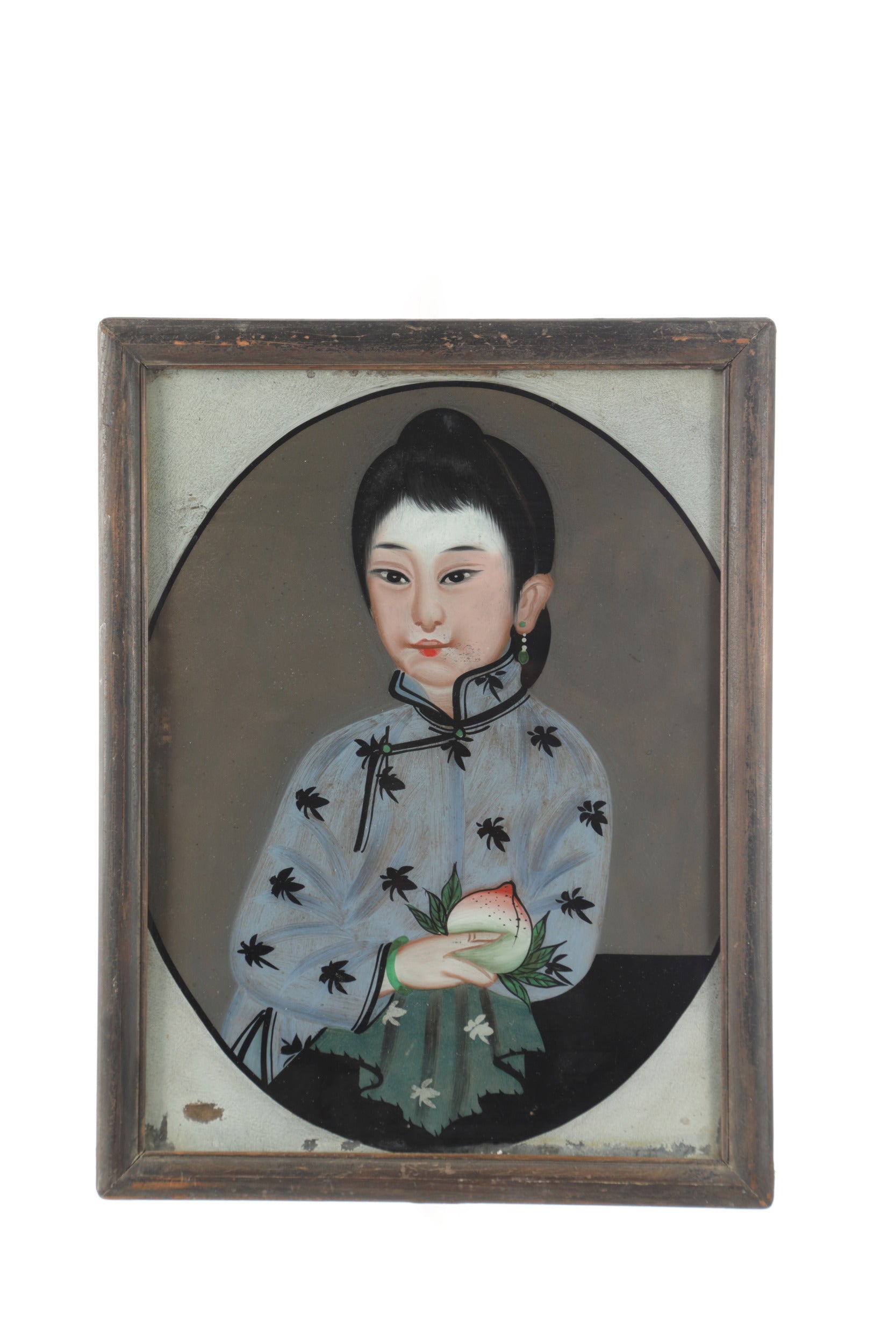 Pair of Japanese glass paintings from the 1900s
