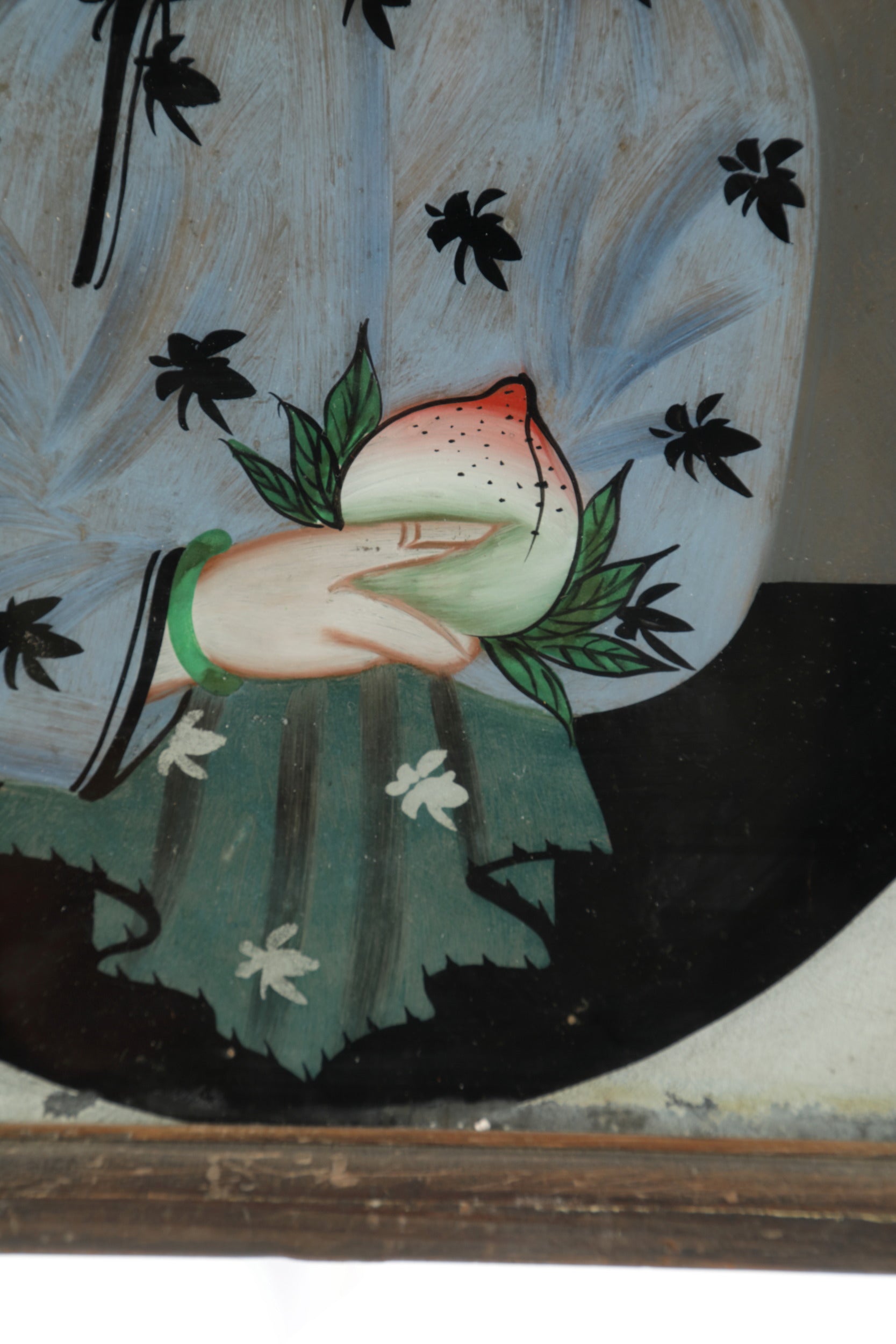Pair of Japanese glass paintings from the 1900s