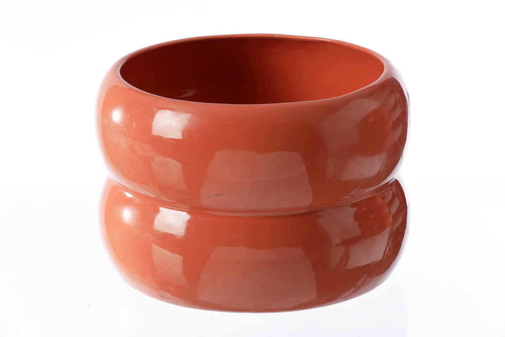 Pair of ceramic vases by Tommaso Barbi salmon