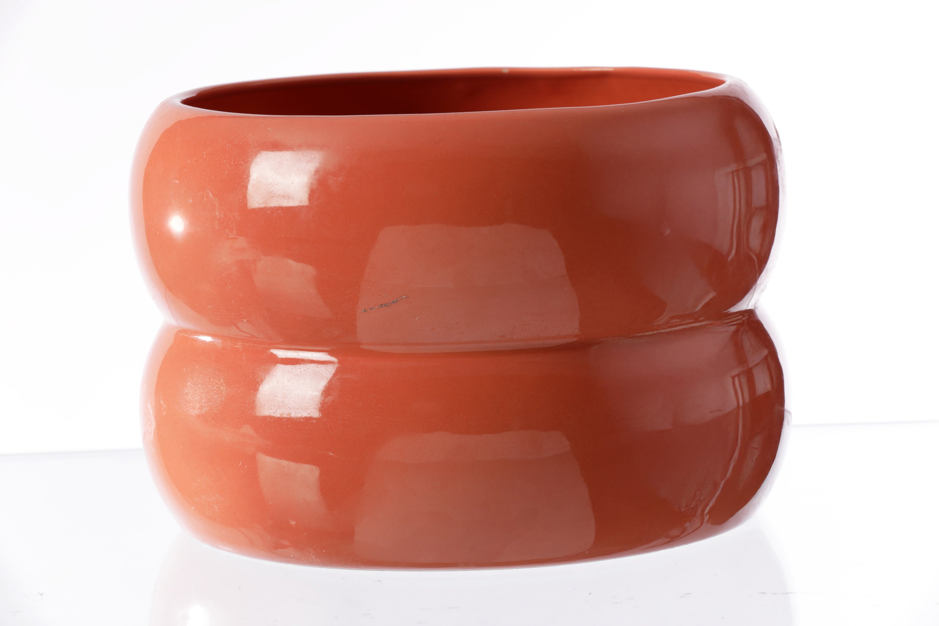 Pair of ceramic vases by Tommaso Barbi salmon