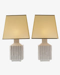 Coppia lampade da tavolo ceramica bamboo anni 70