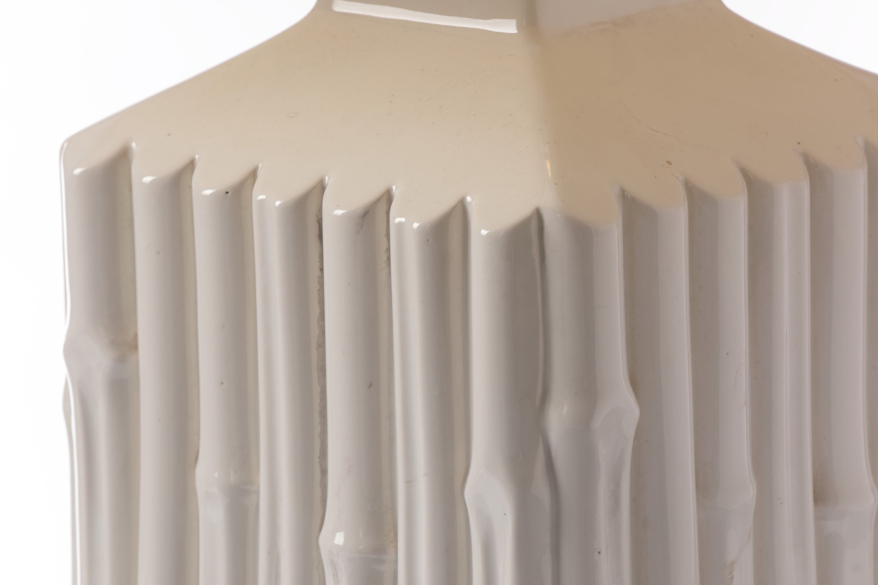 Coppia lampade da tavolo ceramica bamboo anni 70