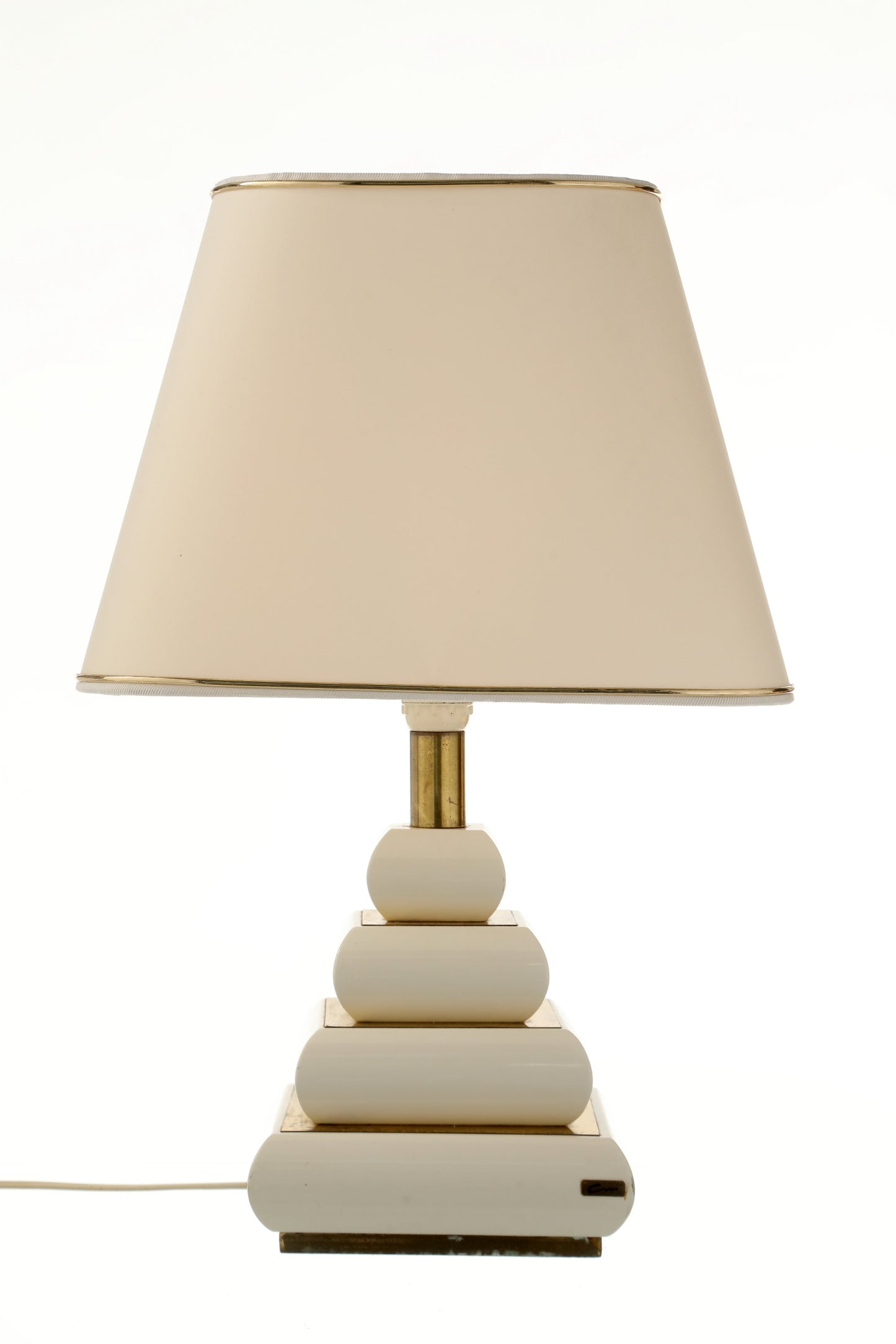 Pair of ivory lacquered lamps from the 70s