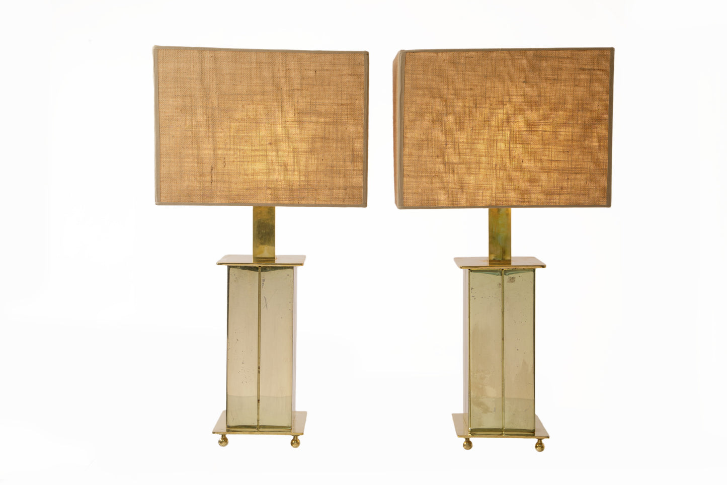 Coppia lampade ottone anni 70