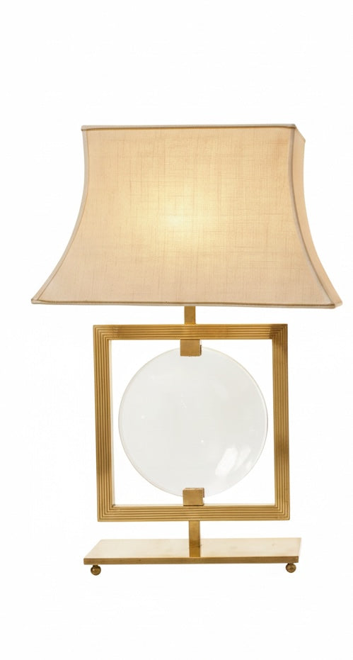 Coppia lampade ottone con lente centrale