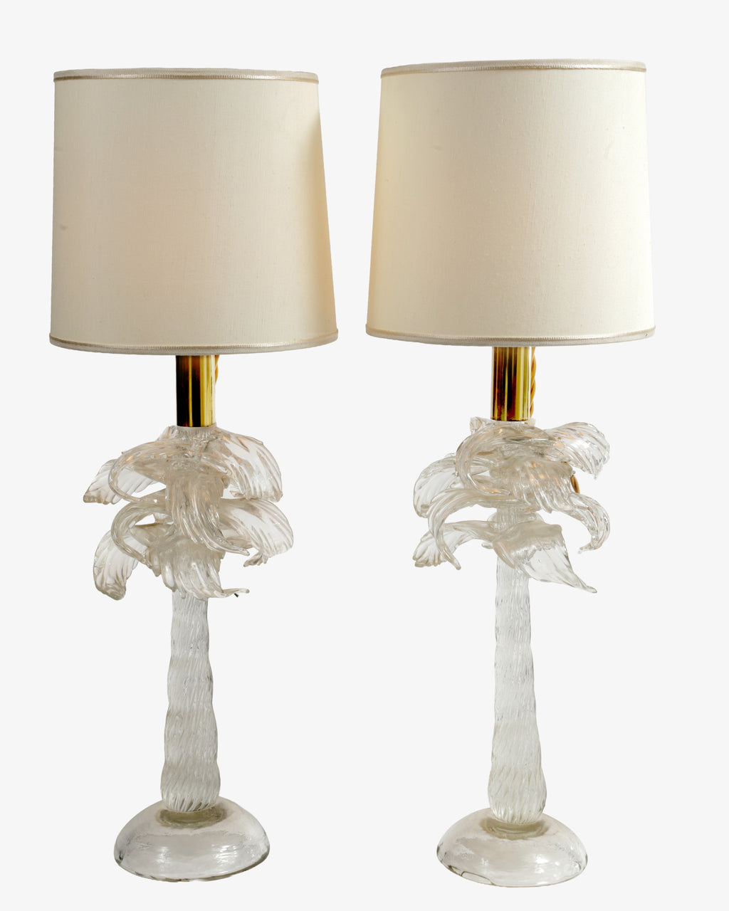 Coppia lampade palme in vetro attribuibili a Tommaso Barbi anni 70