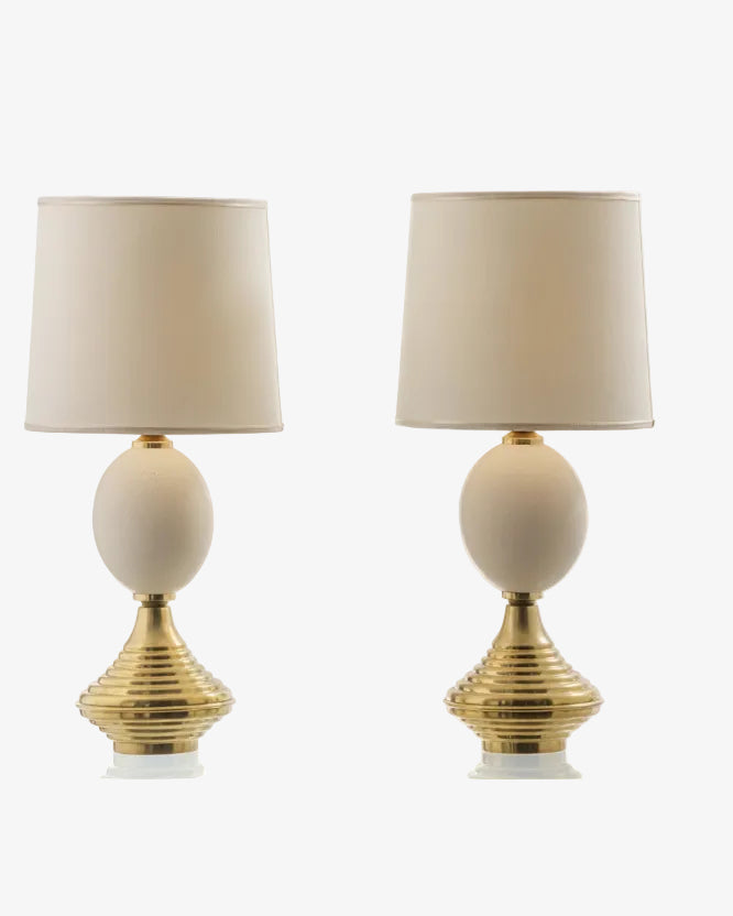 Coppia lampade uovo di struzzo anni 70