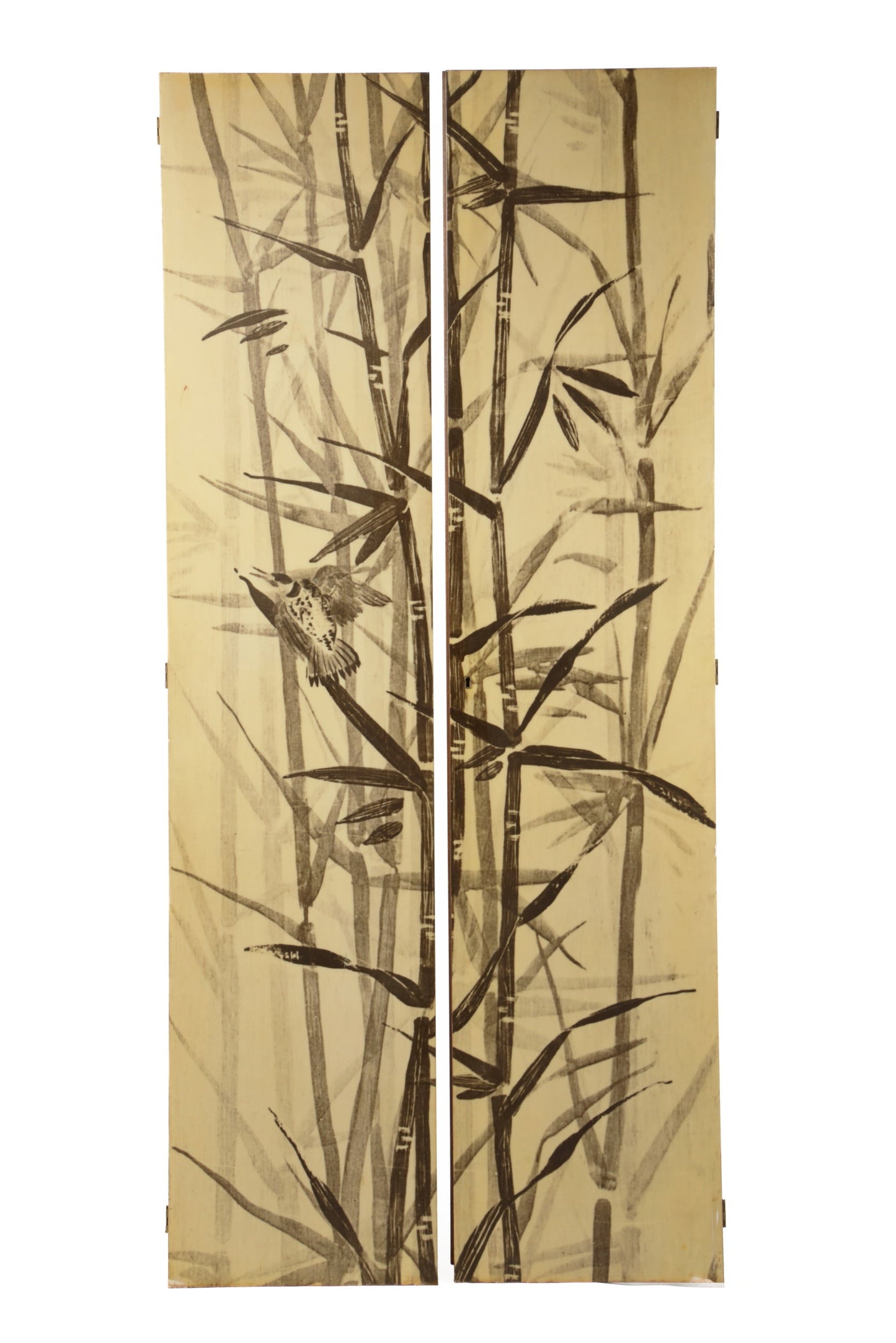 Pair of 1960s Formica panels with bamboo decoration