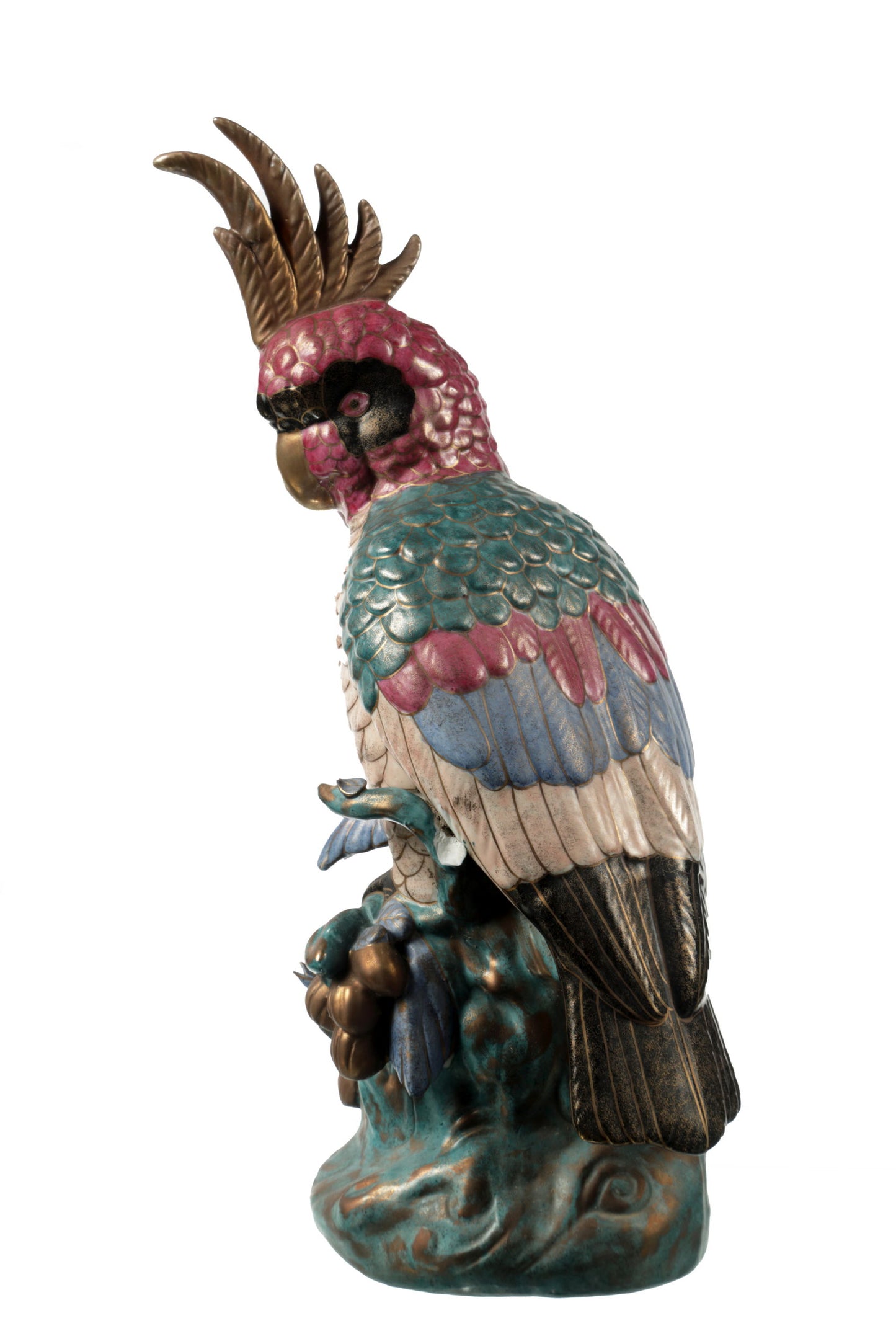Pair of Japanese Satsuma Ceramic Parrots