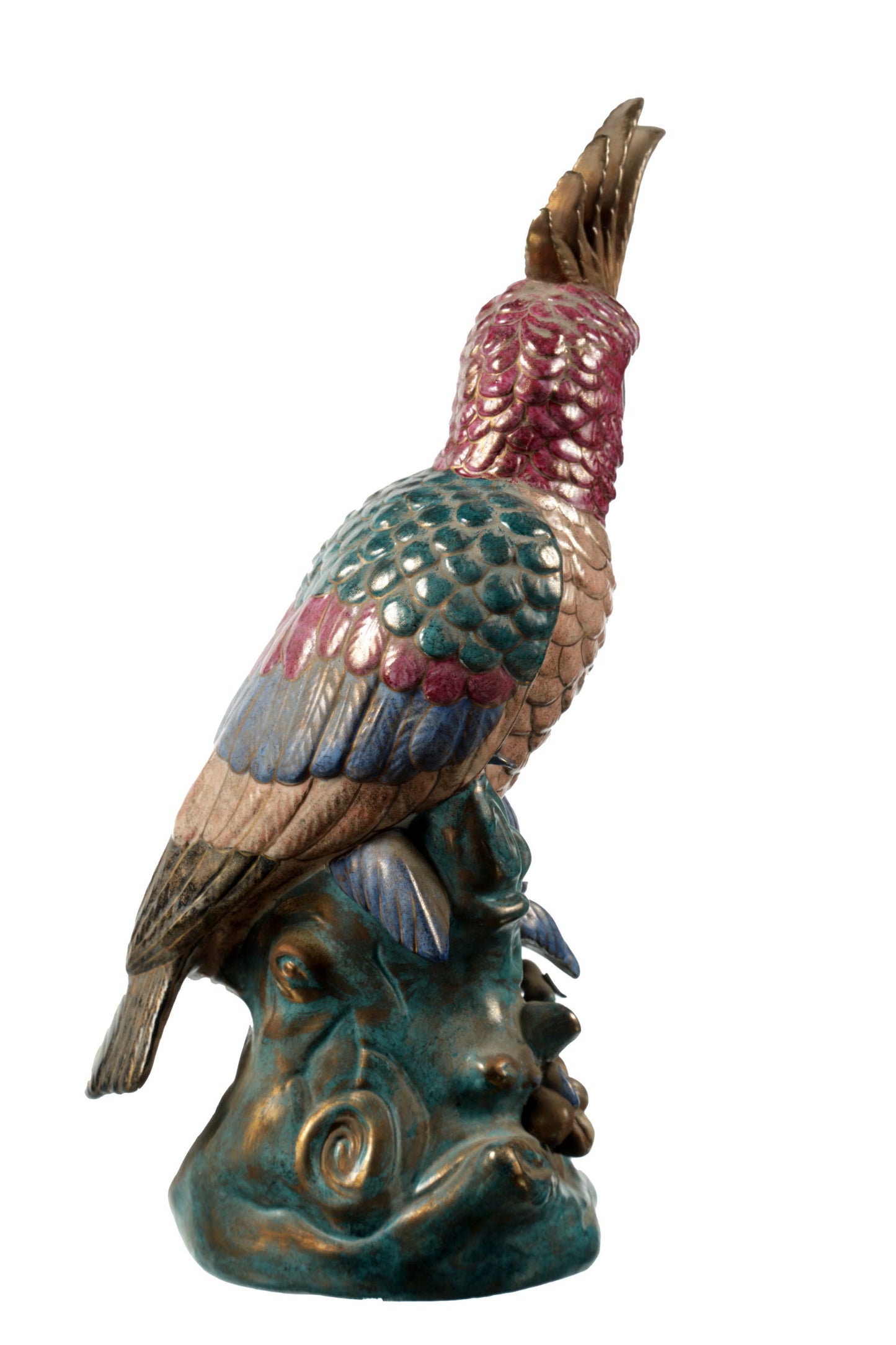 Pair of Japanese Satsuma Ceramic Parrots