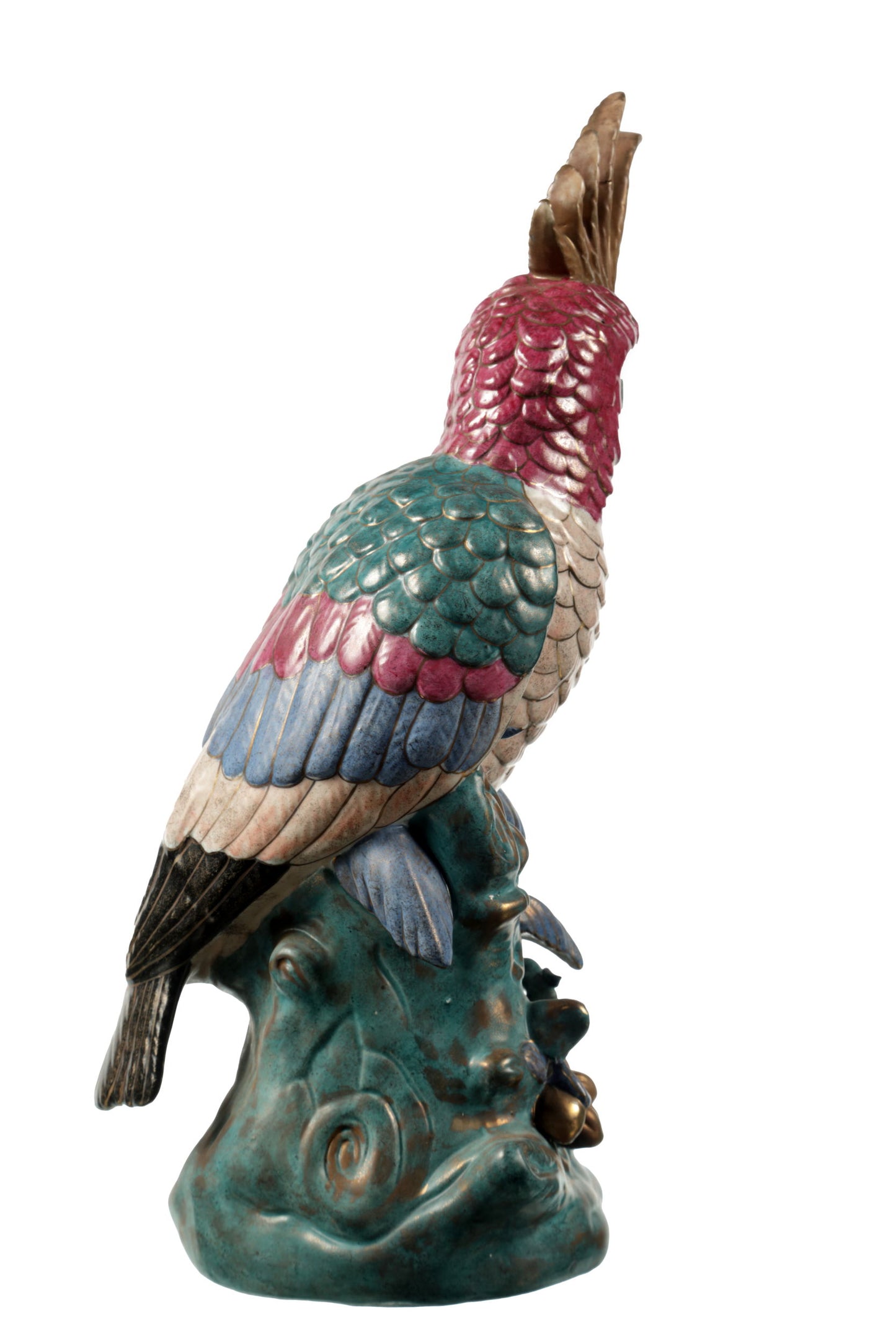 Pair of Japanese Satsuma Ceramic Parrots