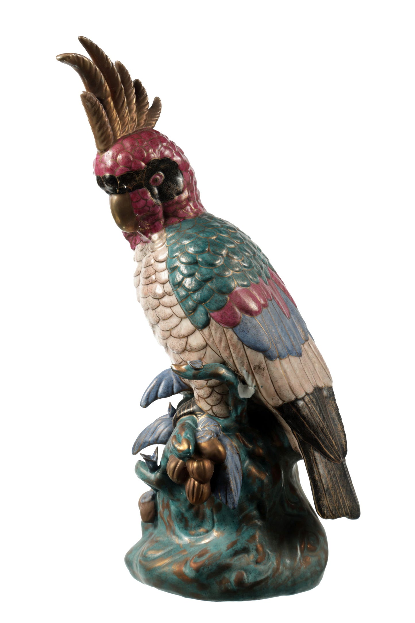 Pair of Japanese Satsuma Ceramic Parrots