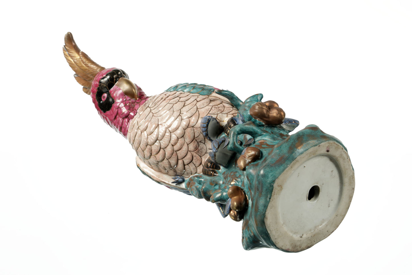 Pair of Japanese Satsuma Ceramic Parrots
