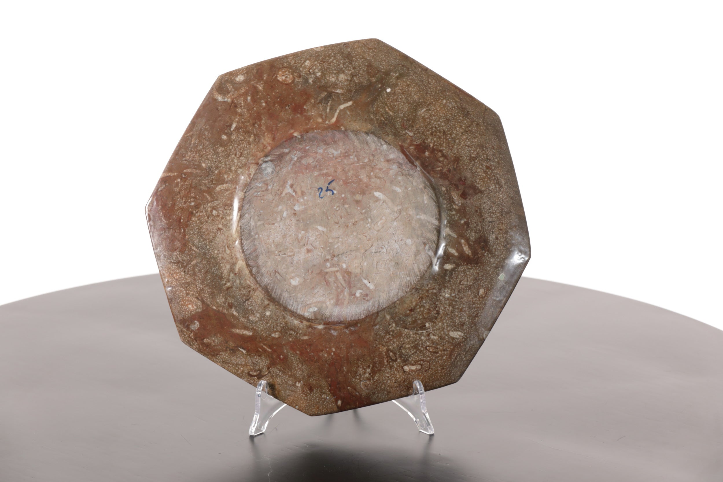 Pair of stone and fossil plates from the 70s