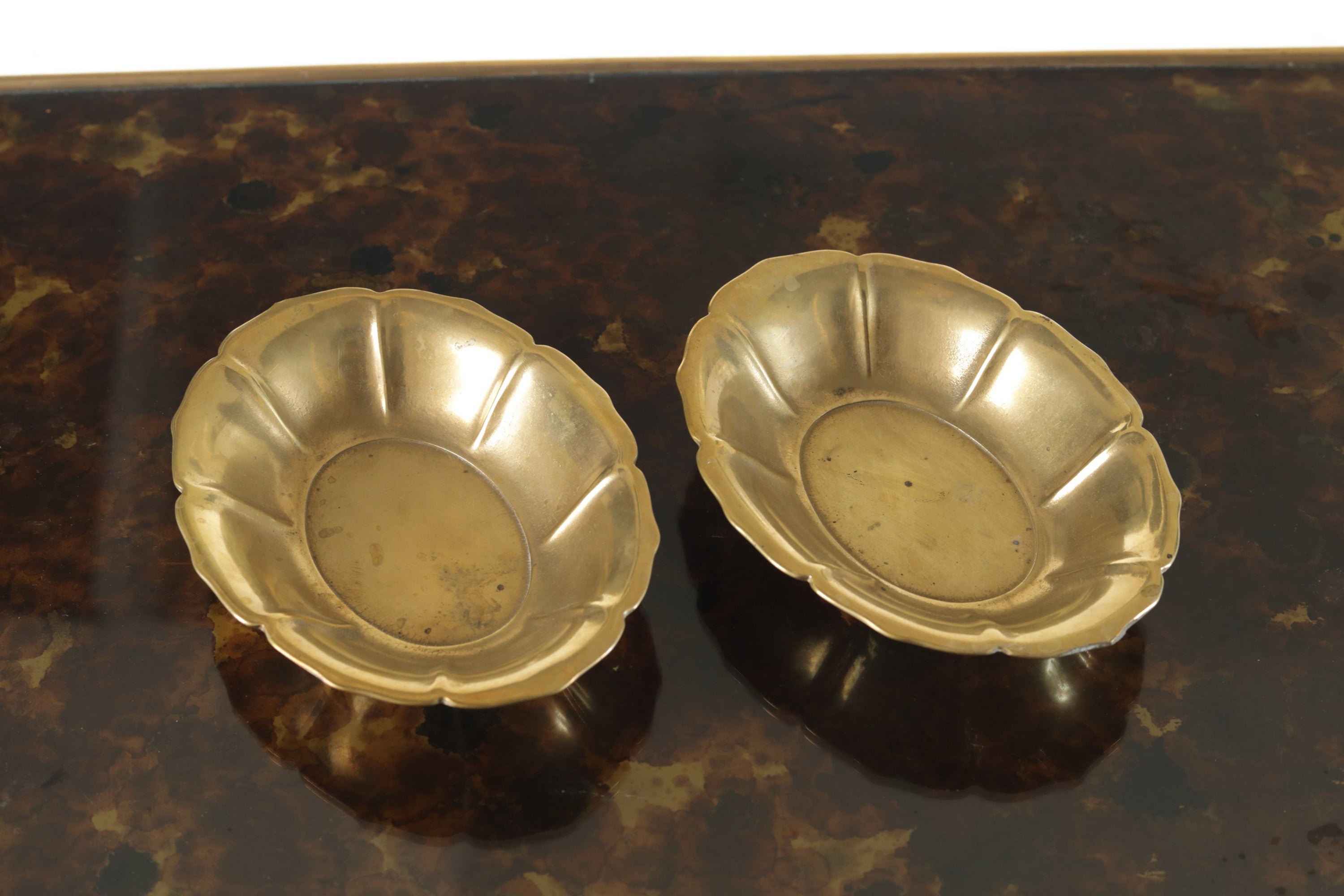 Pair of 50's brass plates