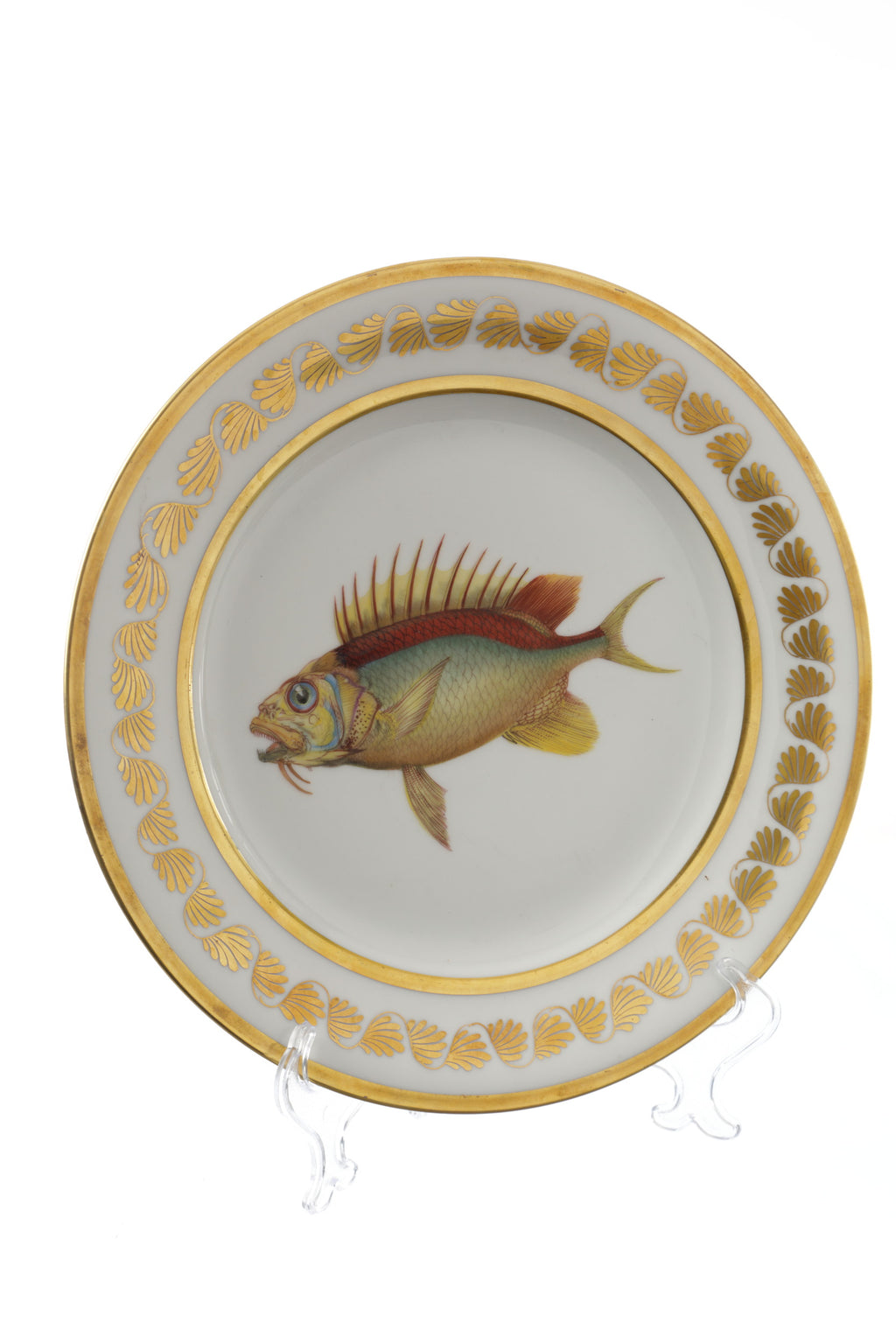 Pair of 19th-century Sèvres porcelain plates with fish motifs