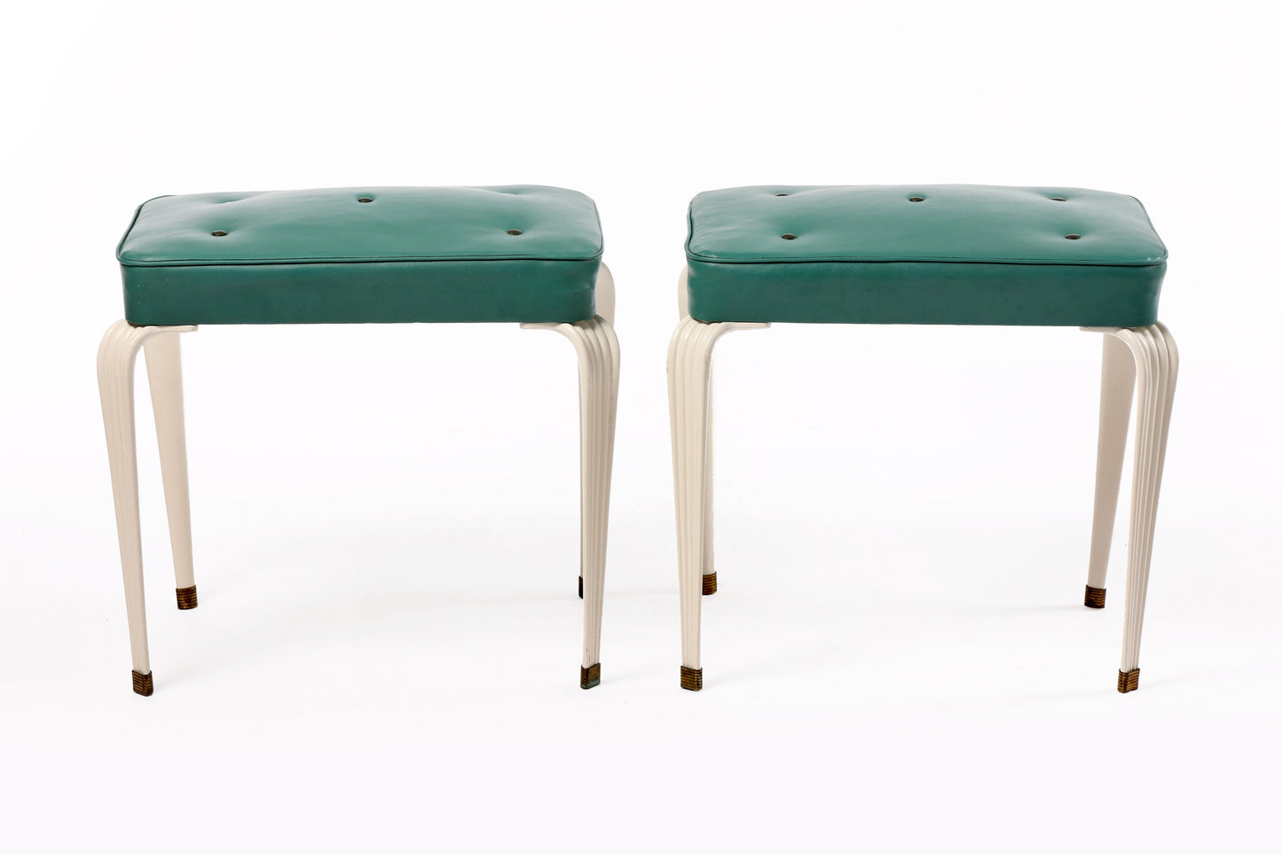 Pair of small iron and skai benches from the 60s