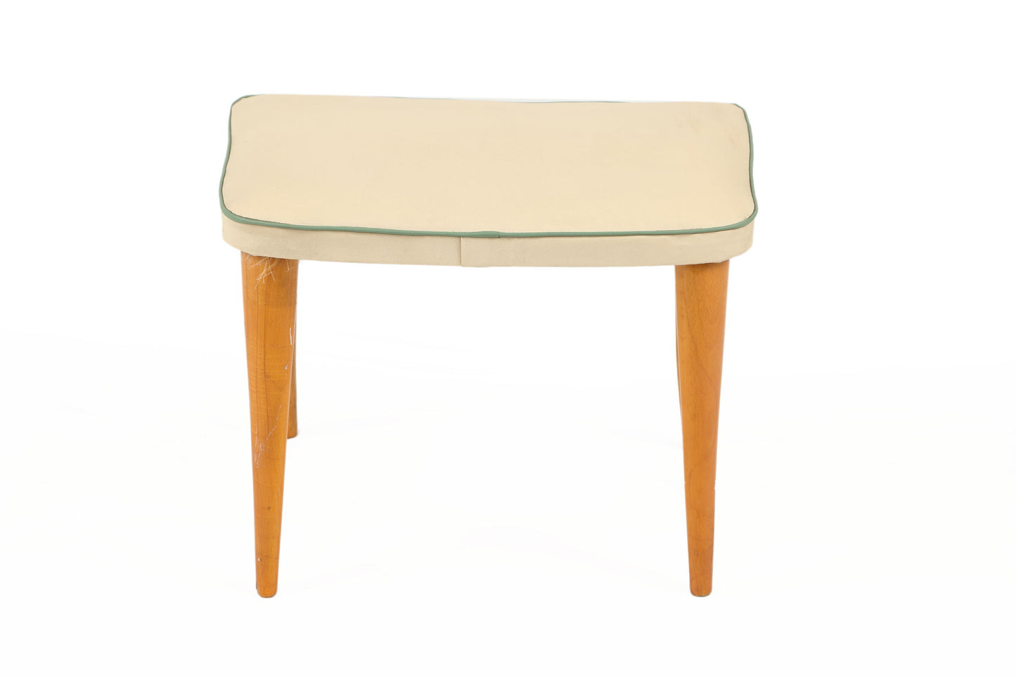 Pair of small benches from the 60s in ivory skai