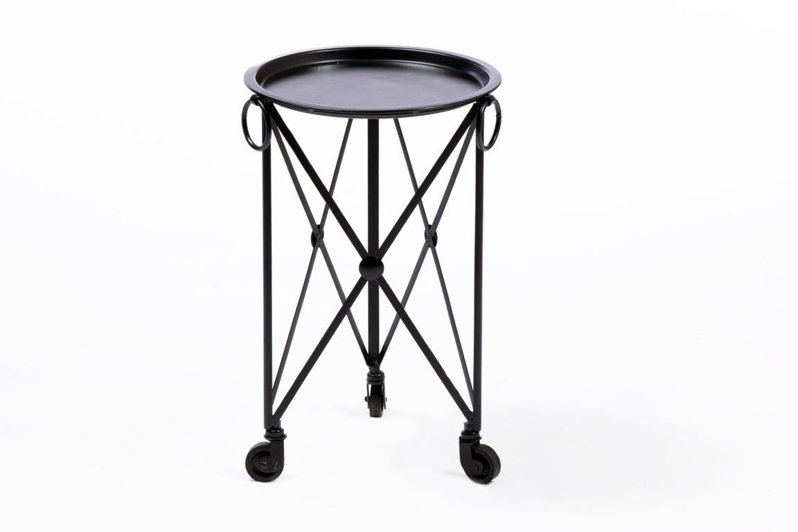 Pair of small tables with wheels