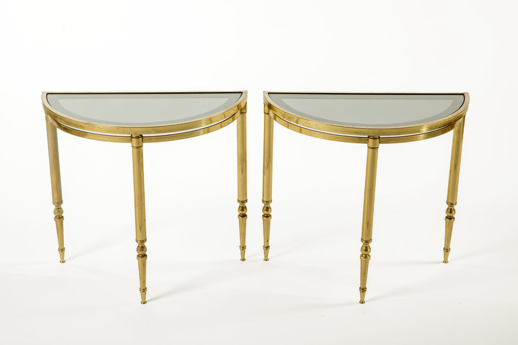 Pair of small crescent tables from the 70s
