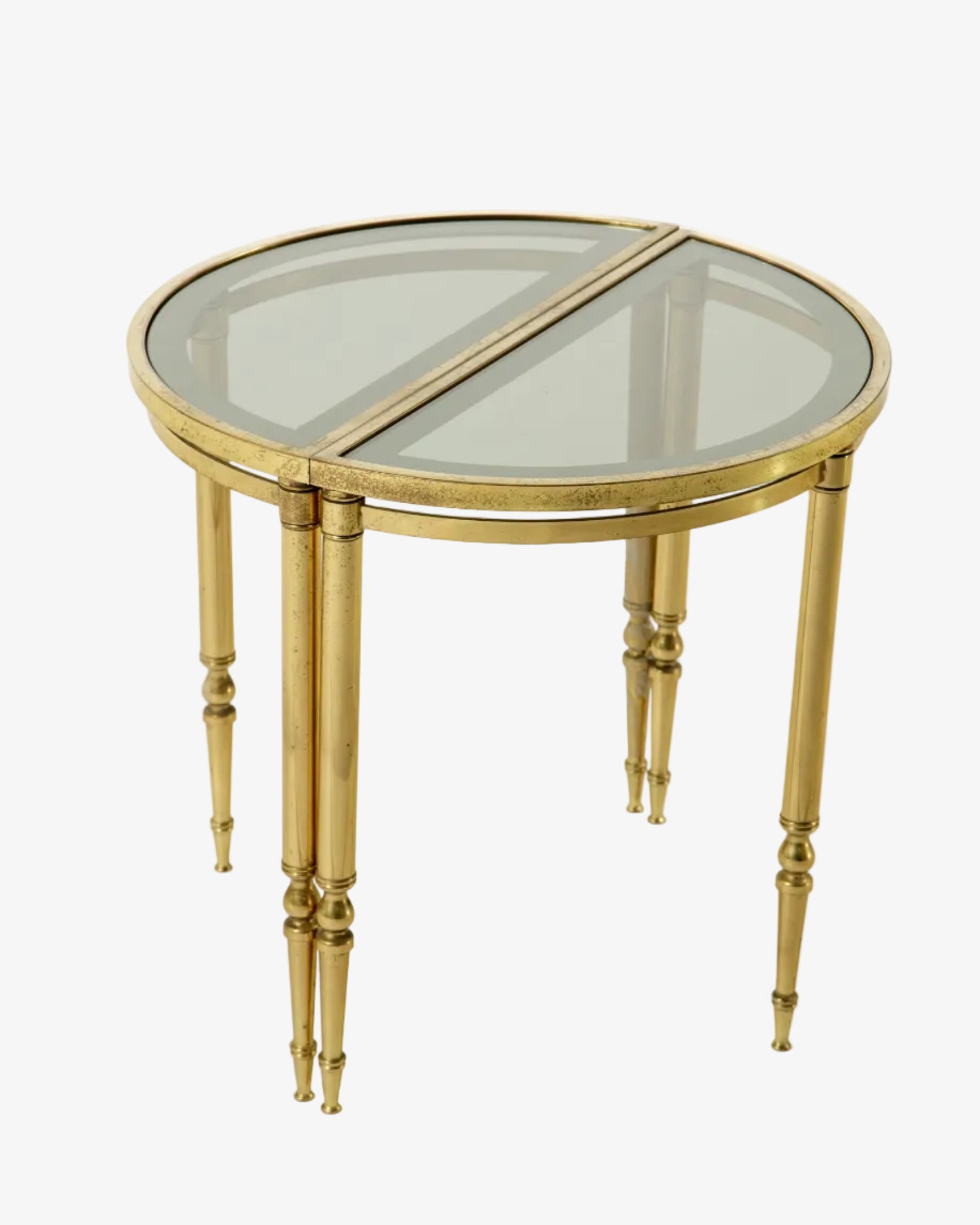 Pair of small crescent tables from the 70s
