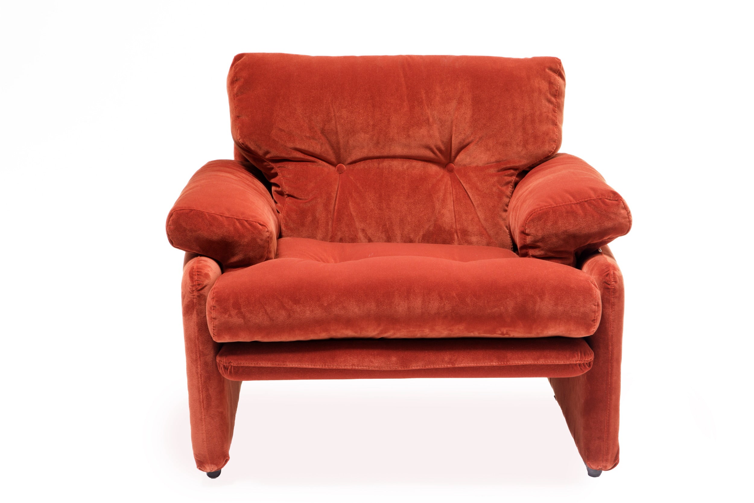 Pair of Afra and Tobia Scarpa armchairs, 1970, Coronado model, reinterpreted by triplef
