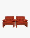 Coppia poltrone Afra e Tobia Scarpa 1970 mod Coronado reinterpretate da  t r i p l e f