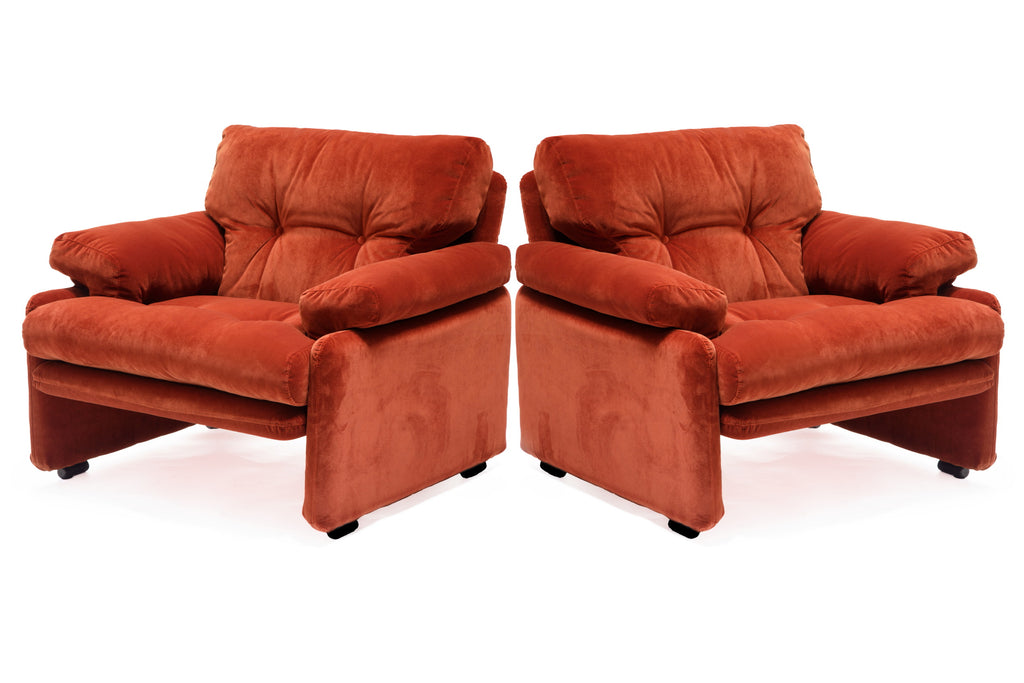 Coppia poltrone Afra e Tobia Scarpa 1970 mod Coronado reinterpretate da  t r i p l e f