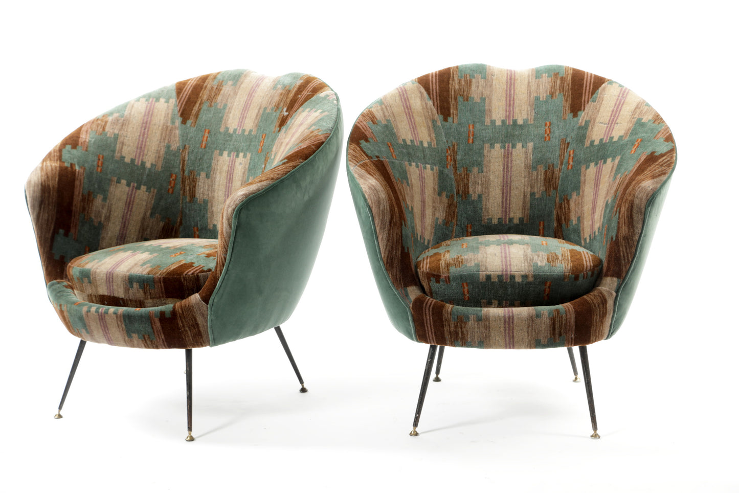 Pair of Federico Munari 1950s armchairs reinterpreted triplef