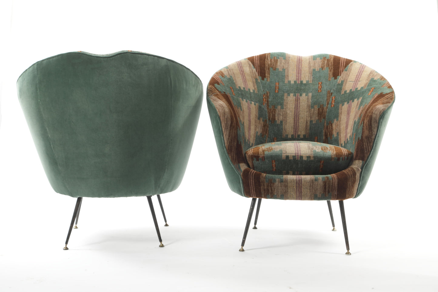 Pair of Federico Munari 1950s armchairs reinterpreted triplef