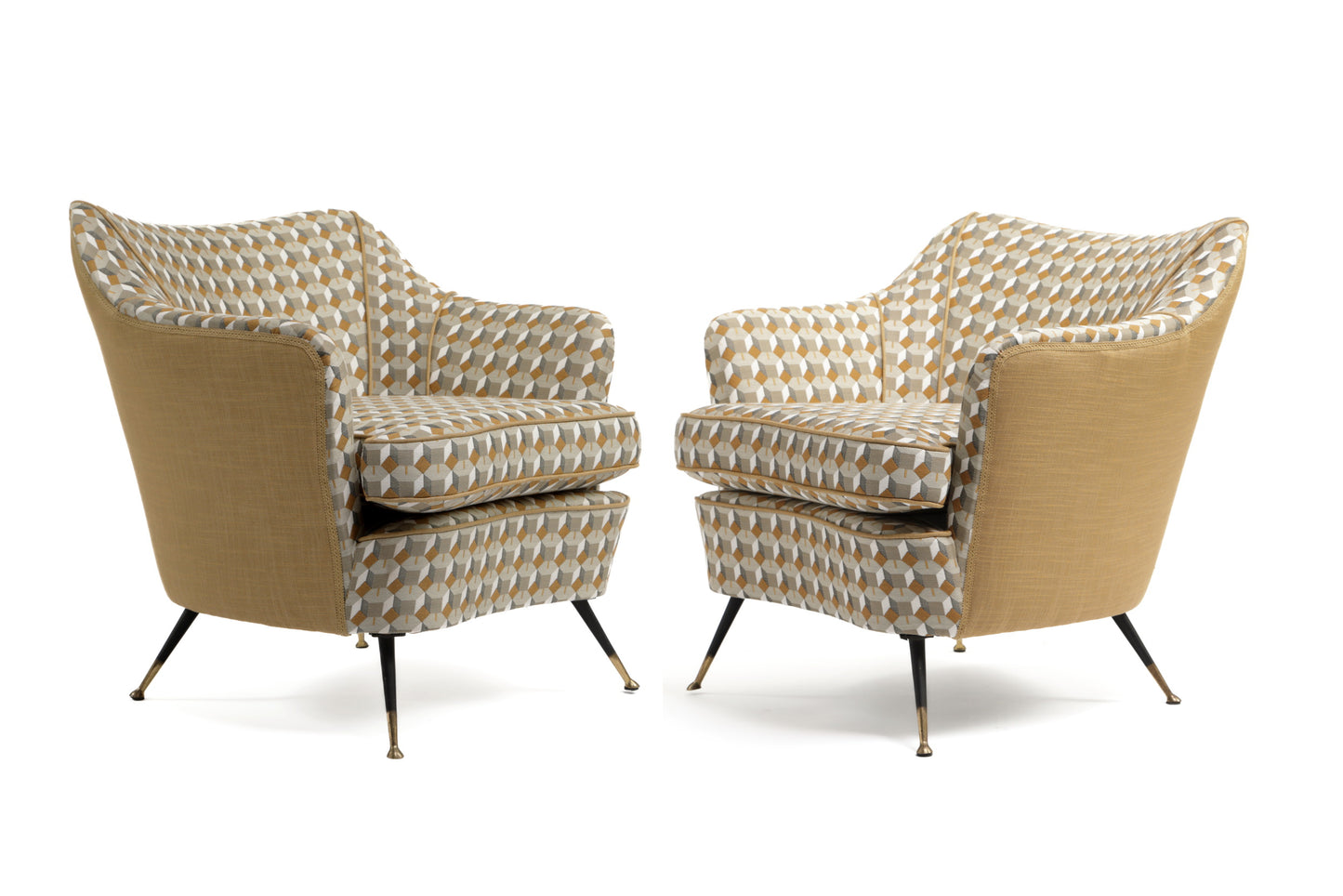 Pair of Gio Ponti armchairs reinterpreted by triplef