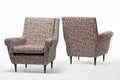 Coppia poltrone anni 50 cotone jacquard
