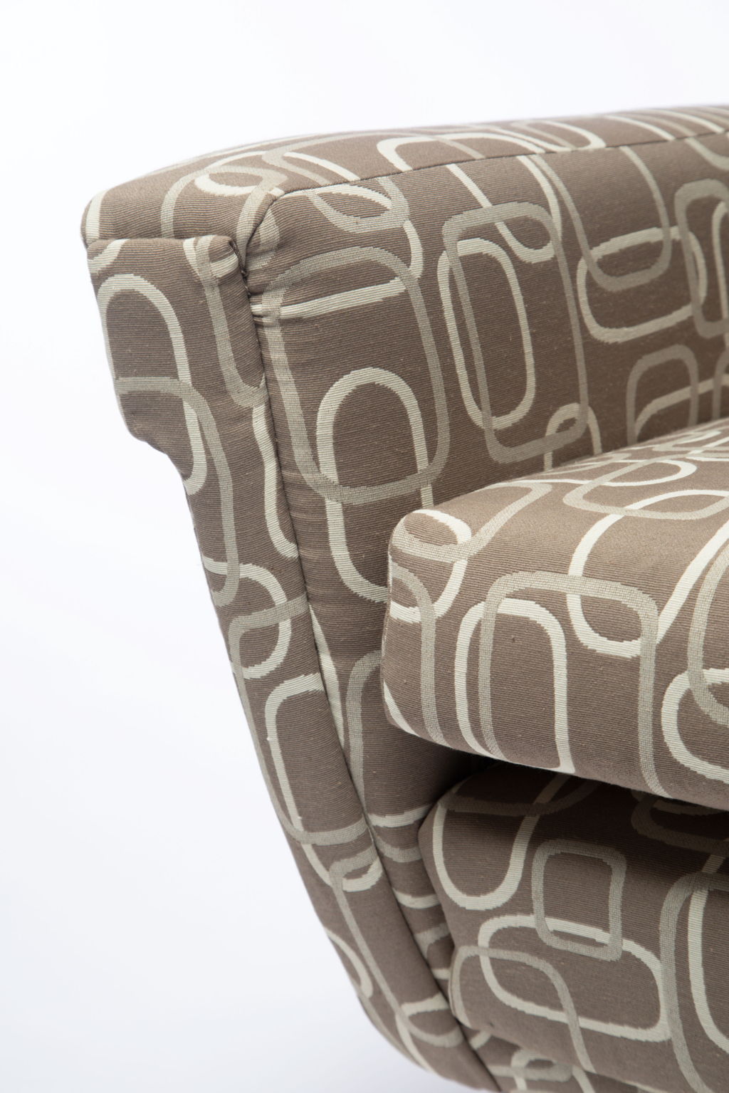 Pair of 1950s cotton jacquard armchairs