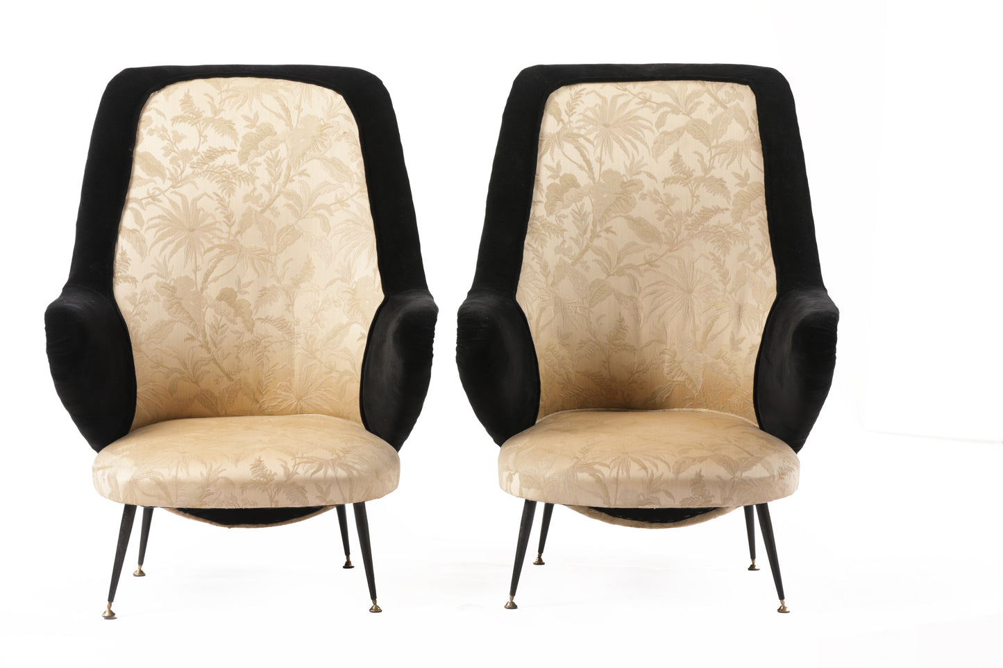 Pair of 50's armchairs reinterpreted by triplef attributable to Giovanni Pestalozza