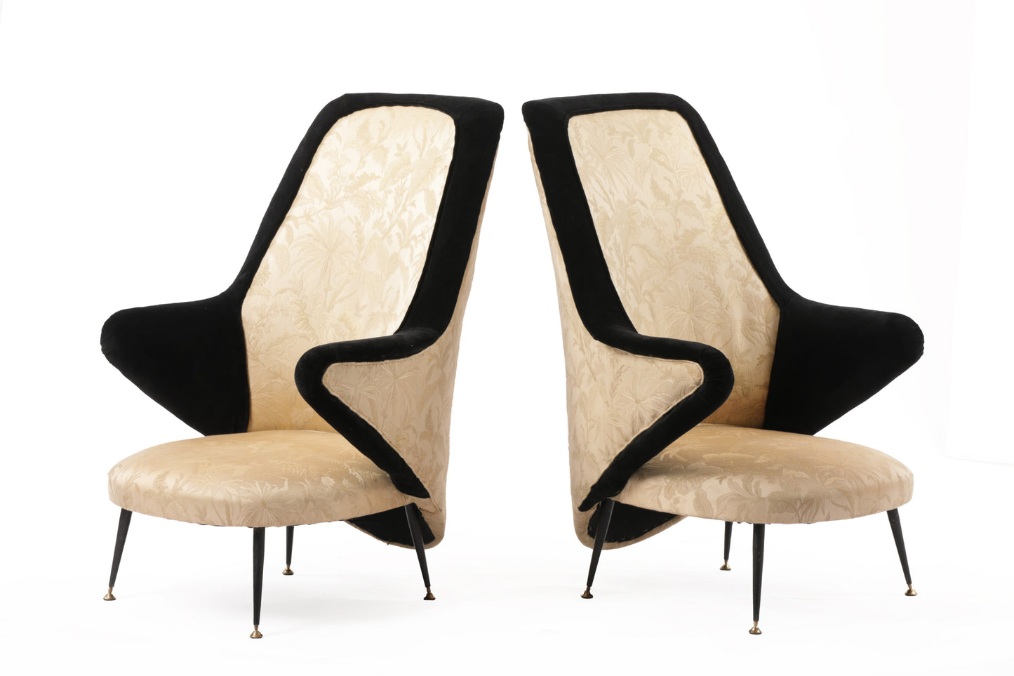 Pair of 50's armchairs reinterpreted by triplef attributable to Giovanni Pestalozza