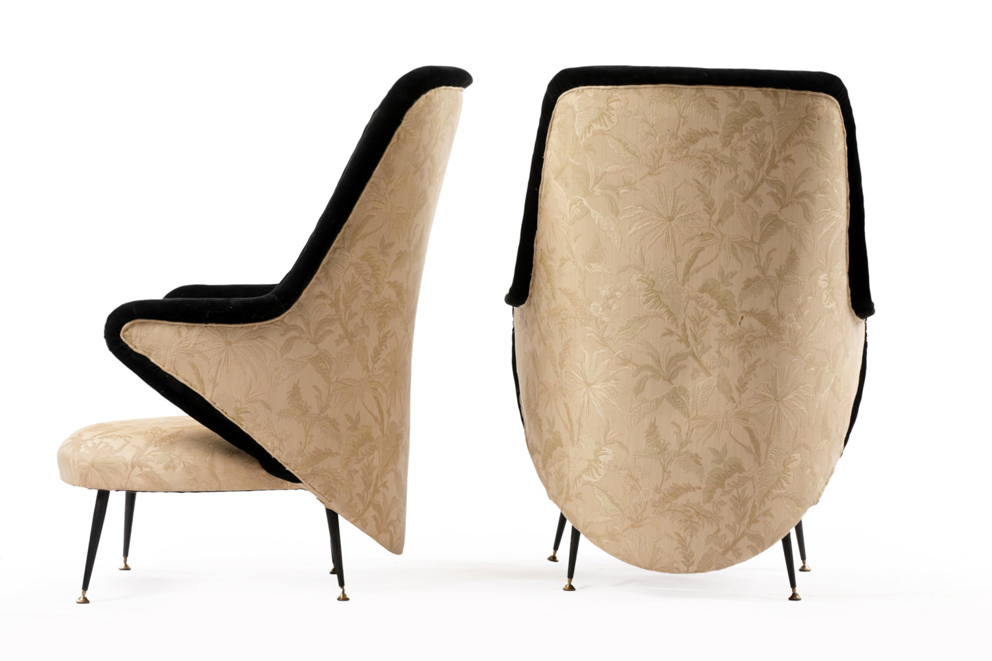 Pair of 50's armchairs reinterpreted by triplef attributable to Giovanni Pestalozza