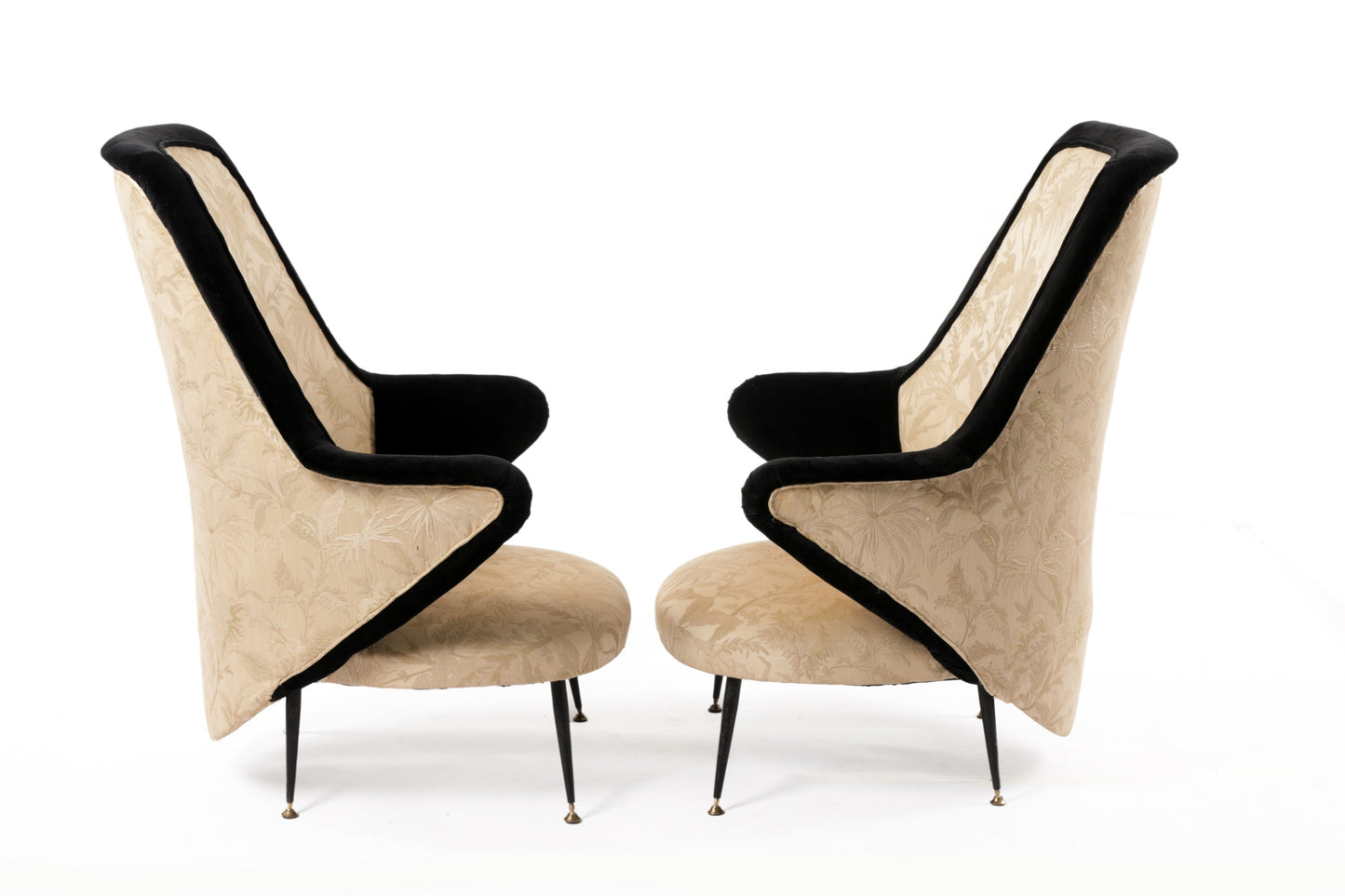 Pair of 50's armchairs reinterpreted by triplef attributable to Giovanni Pestalozza