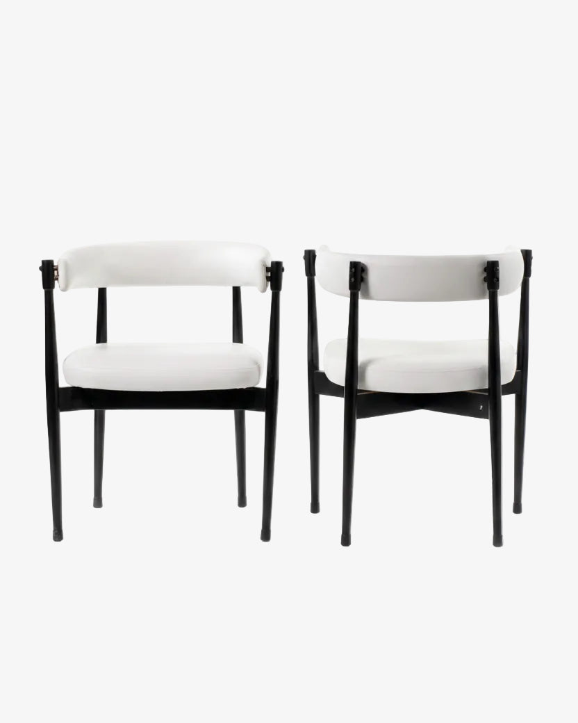 Coppia poltrone A. Dal Vera e Figli Flam Sansoni bianco latte 1959